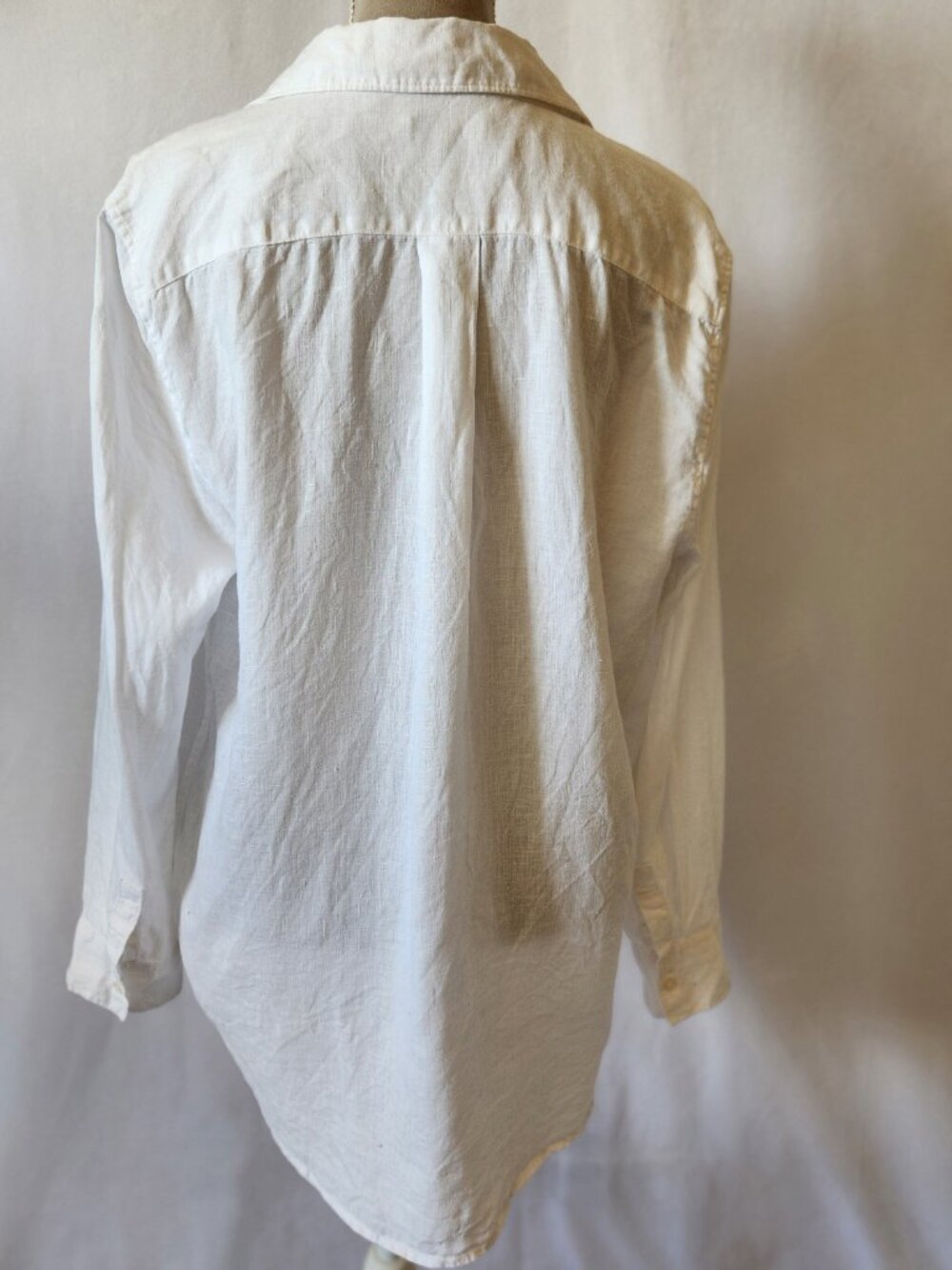 Quince Women's Large White 100% European Linen Long Sleeve Button-Down Shirt - Picture 12 of 15